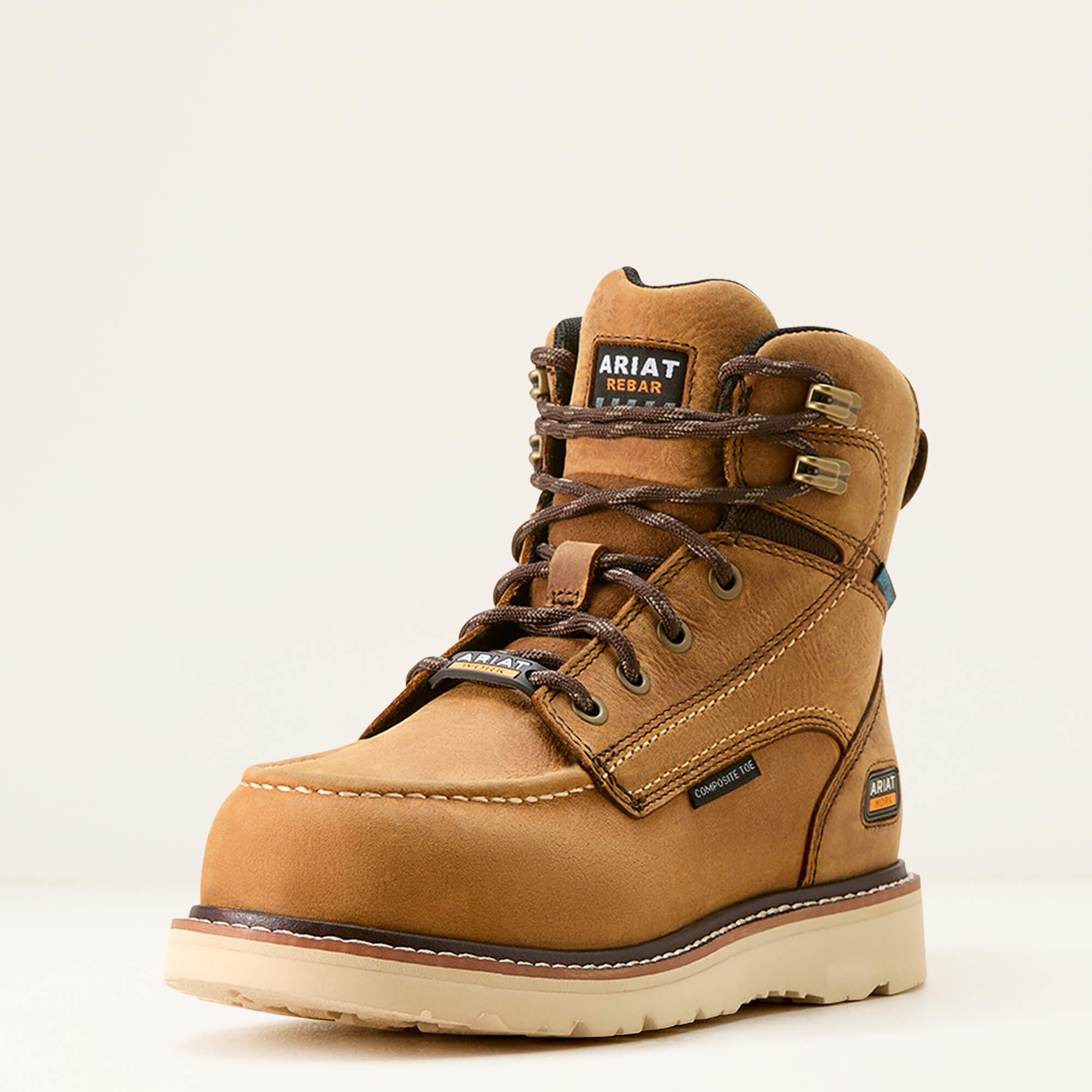 Ariat Rebar Wedge Moc Toe Waterproof Composite Toe Work Boot On Sale