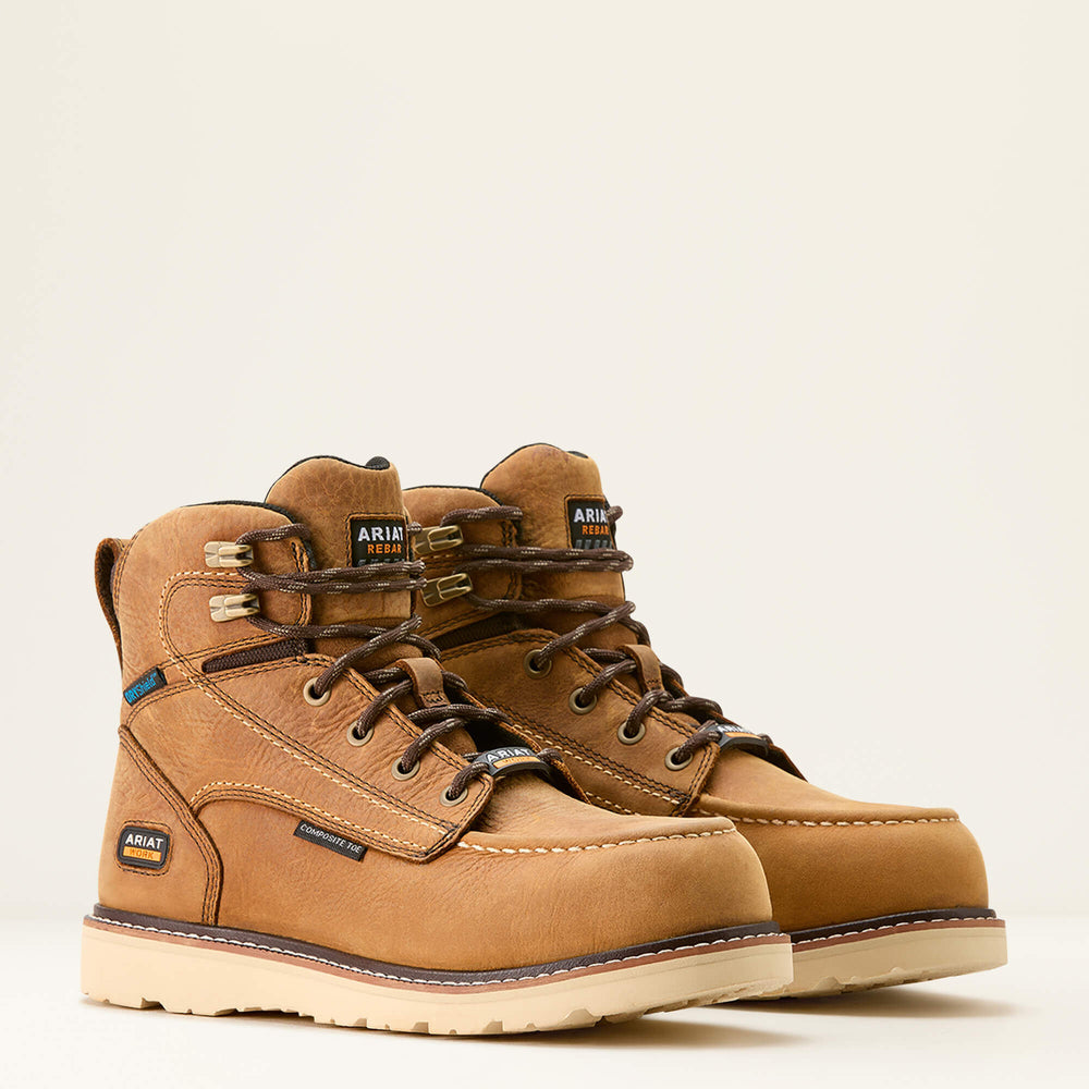 Ariat Rebar Wedge Moc Toe Waterproof Composite Toe Work Boot On Sale