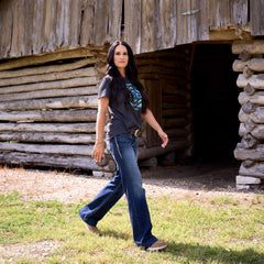 Ariat Trouser Mid Rise Stretch Entwined Wide Leg Jean On Sale