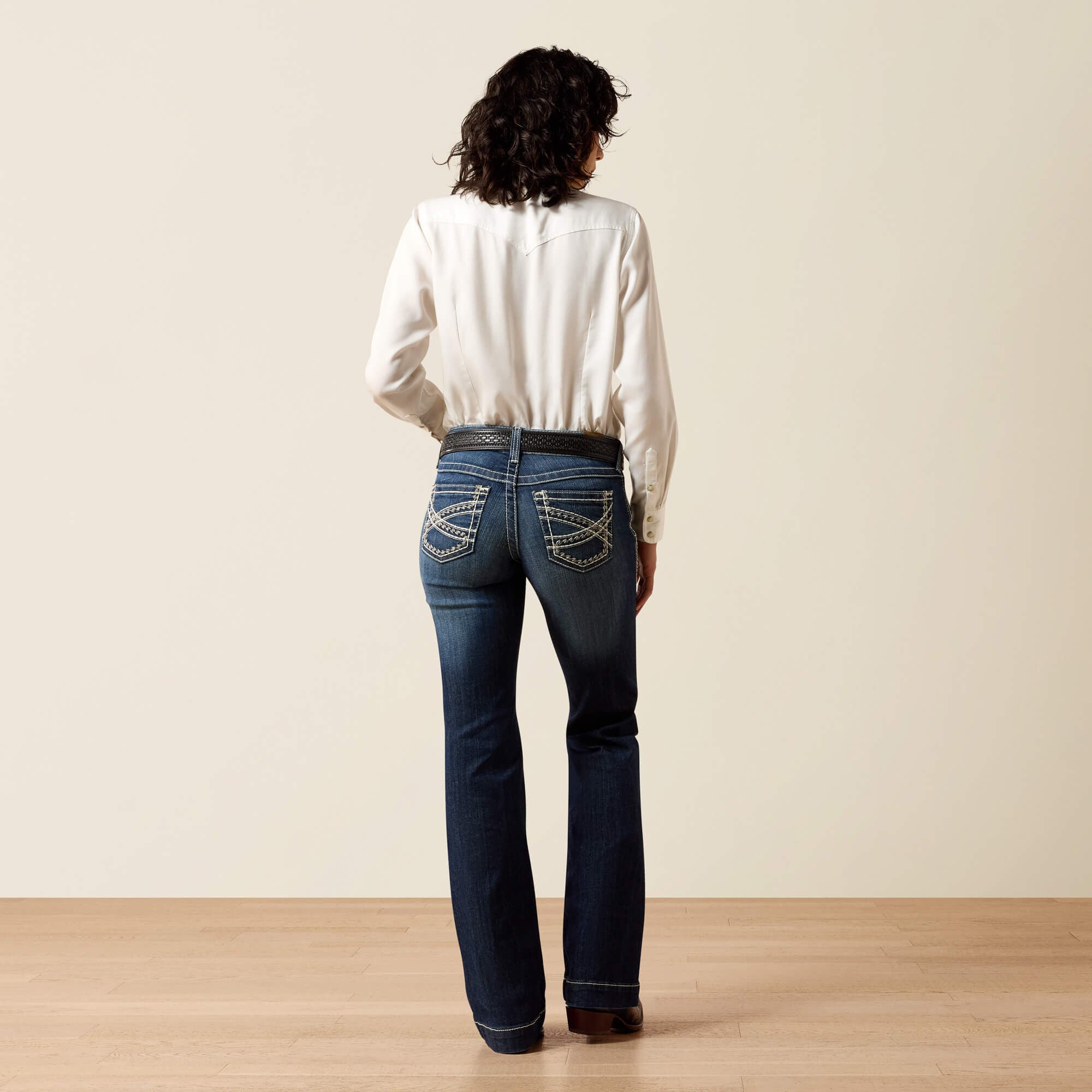 Ariat Trouser Mid Rise Stretch Entwined Wide Leg Jean On Sale