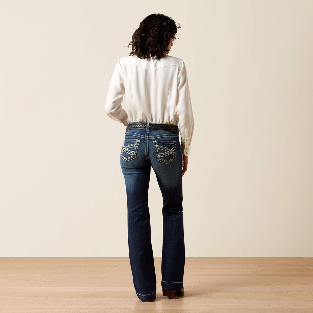 Ariat Trouser Mid Rise Stretch Entwined Wide Leg Jean On Sale
