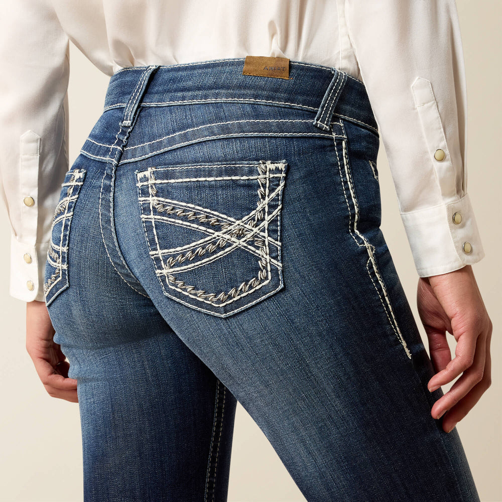 Ariat Trouser Mid Rise Stretch Entwined Wide Leg Jean On Sale