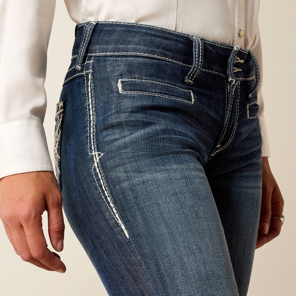 Ariat Trouser Mid Rise Stretch Entwined Wide Leg Jean On Sale