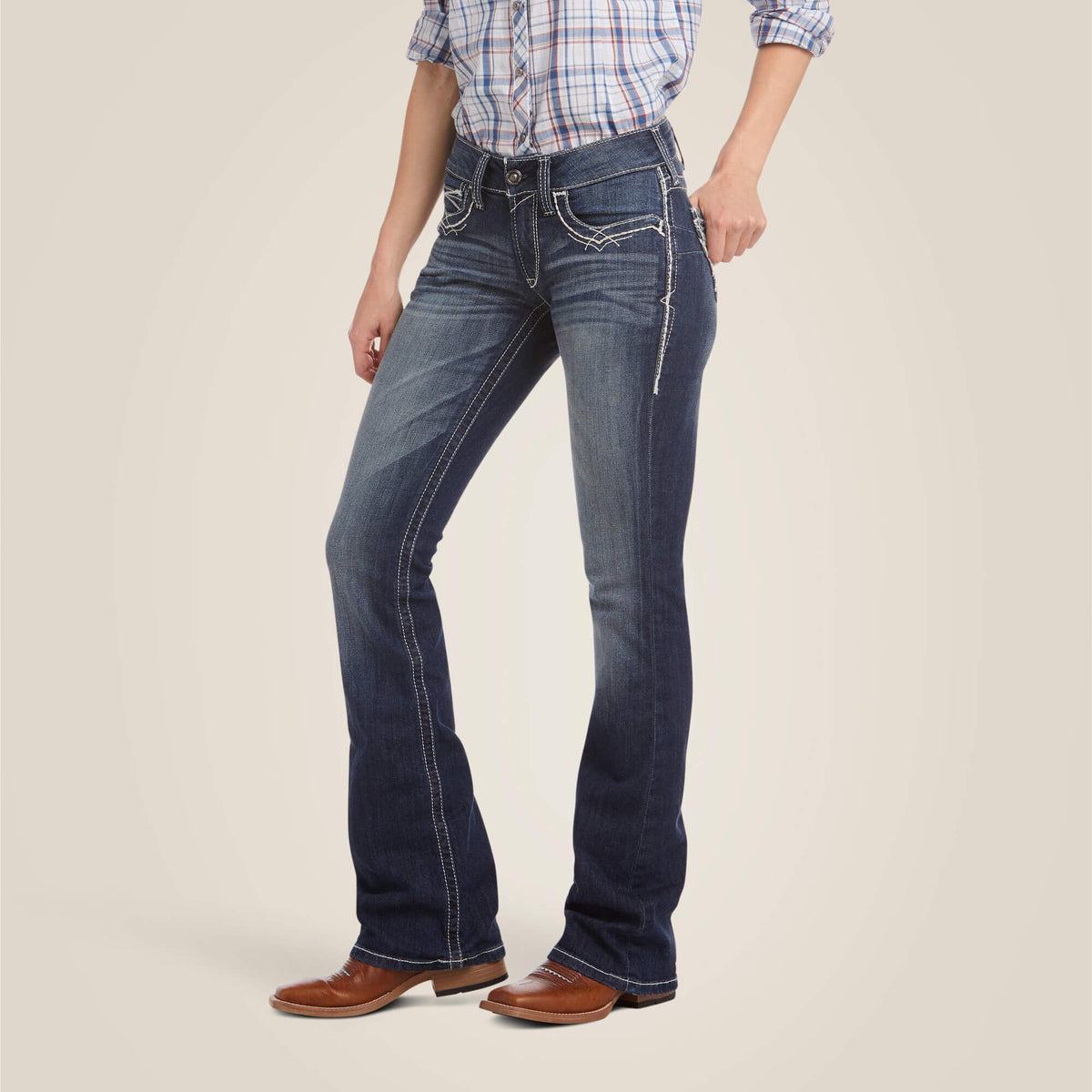 Ariat R.E.A.L. Mid Rise Stretch Entwined Boot Cut Jean Online
