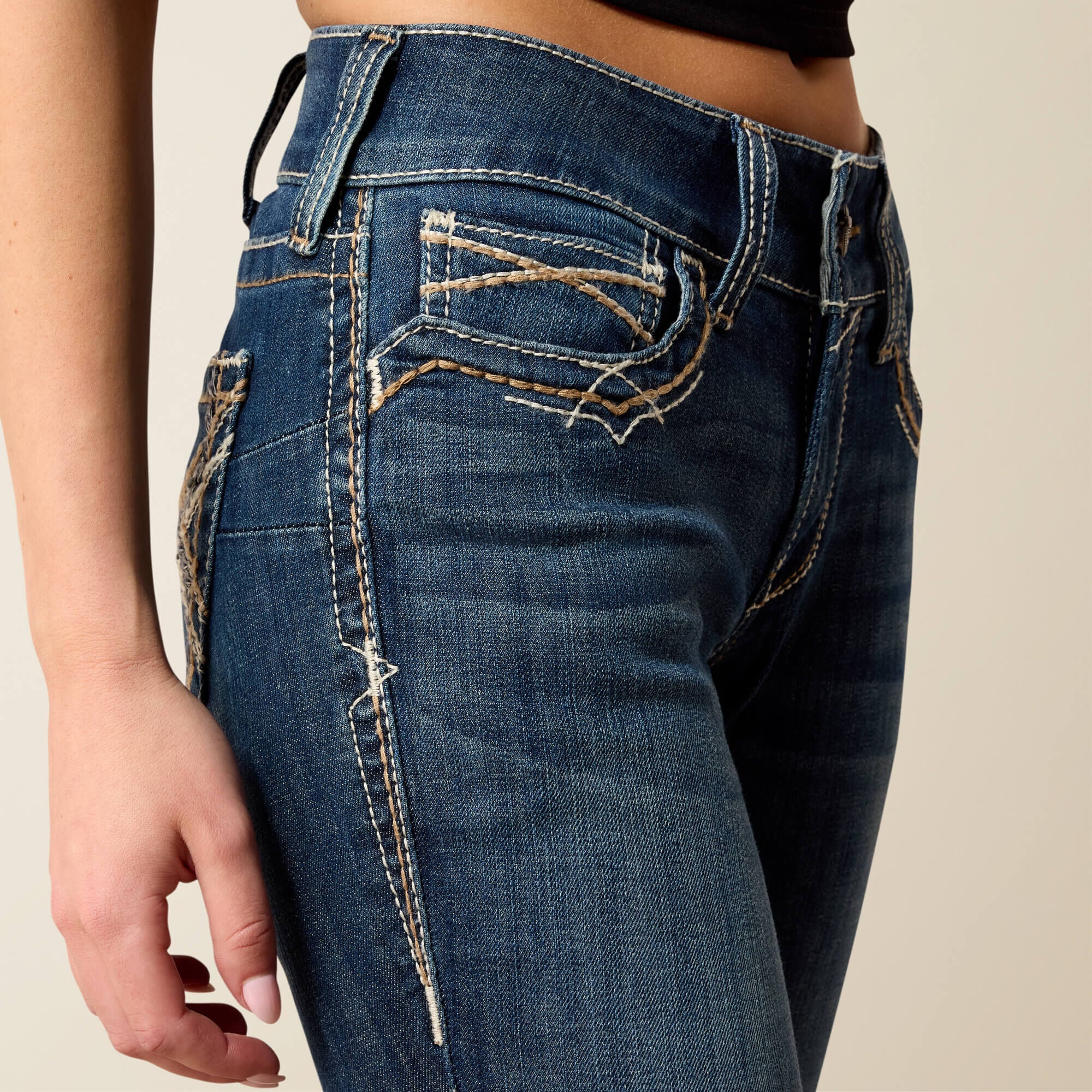 Ariat R.E.A.L. Mid Rise Stretch Entwined Festival Boot Cut Jean For Sale