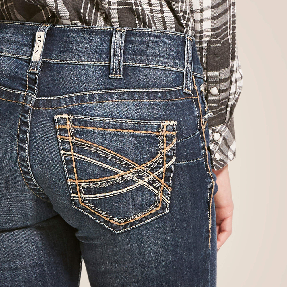 Ariat R.E.A.L. Mid Rise Stretch Entwined Festival Boot Cut Jean For Sale