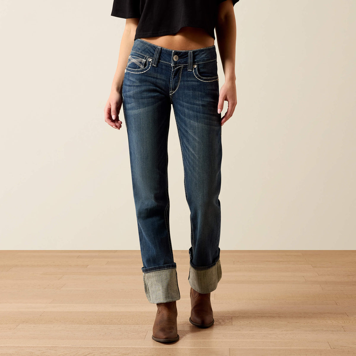 Ariat R.E.A.L. Mid Rise Stretch Ivy Stackable Straight Leg Jean For Sale