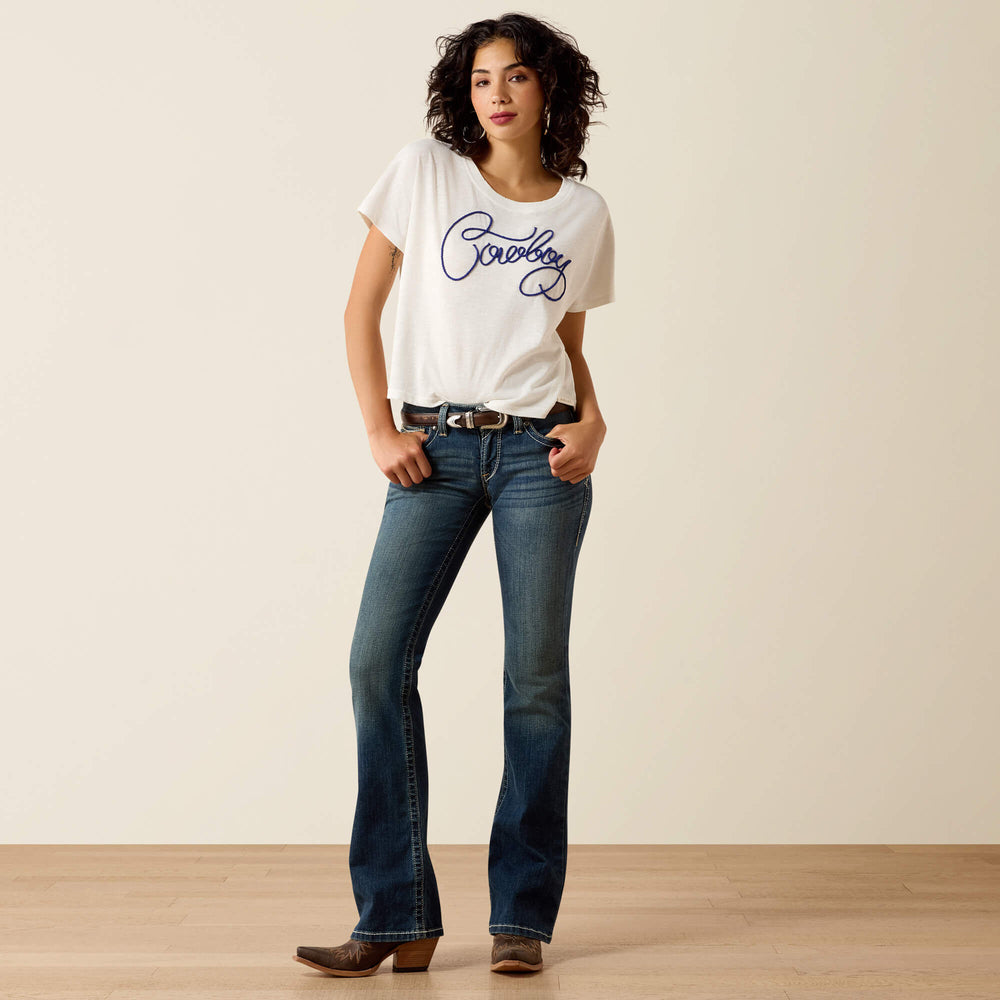 Ariat R.E.A.L. Mid Rise Stretch Whipstitch Boot Cut Jean Outlet