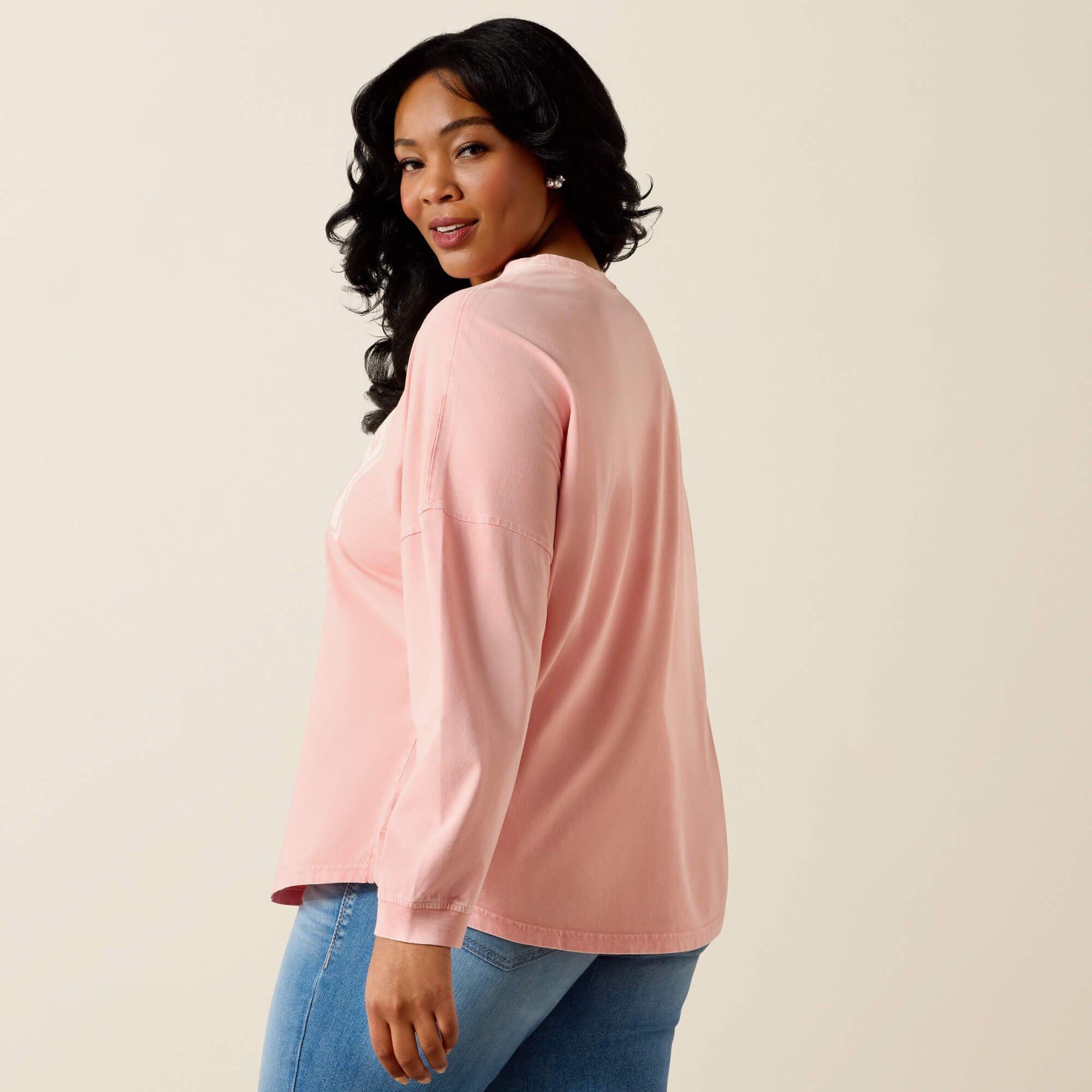 Ariat Canvas Oversized Long Sleeve T-Shirt For Sale