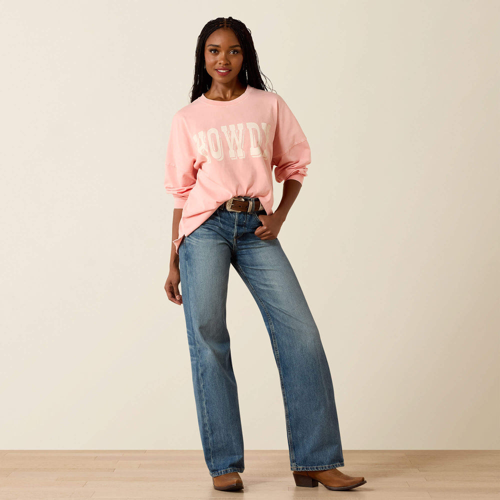Ariat Canvas Oversized Long Sleeve T-Shirt For Sale