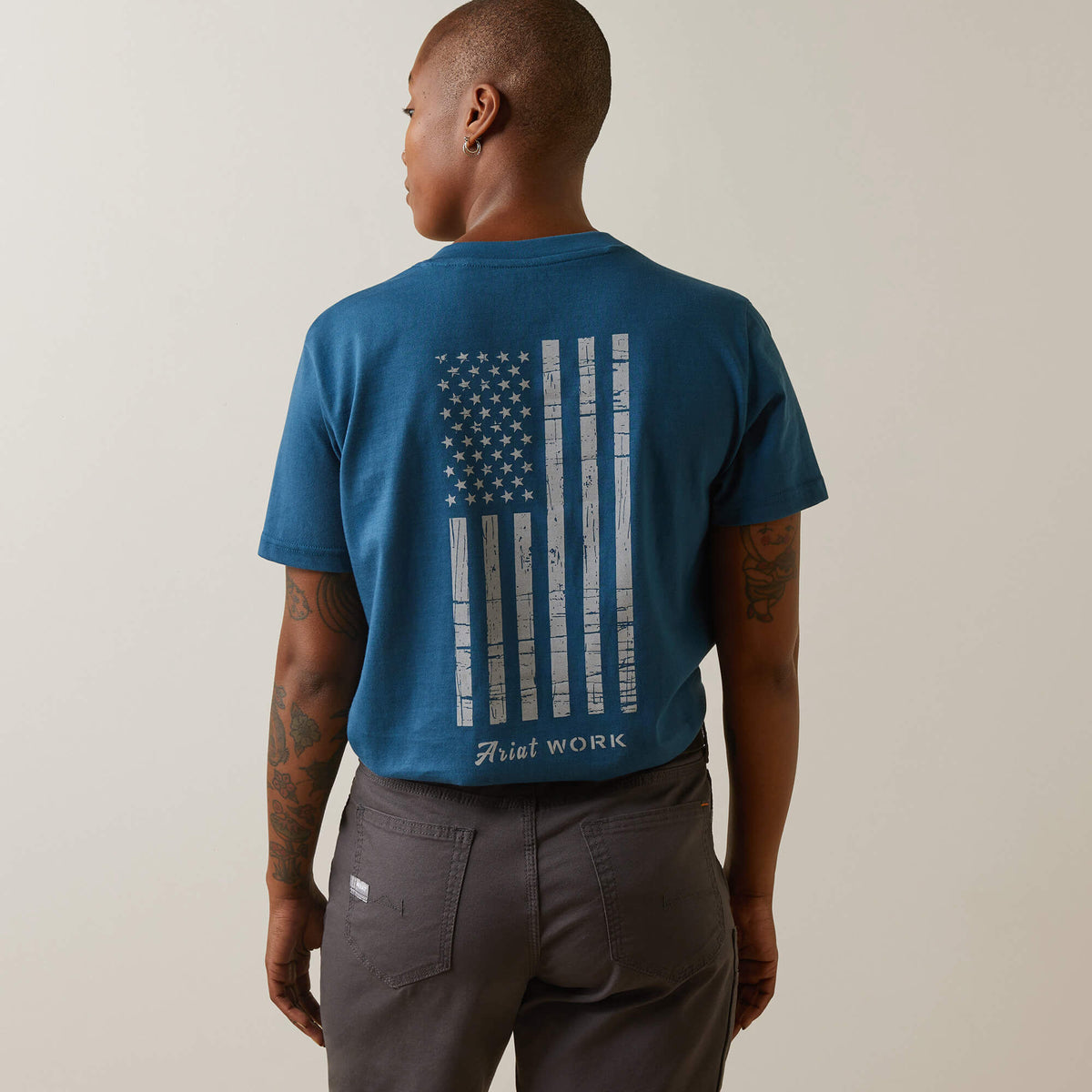 Ariat Rebar Cotton Strong American Flag Graphic T-Shirt On Sale
