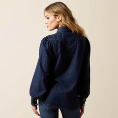 Ariat Puff Sleeve Denim Snap Shirt Sale