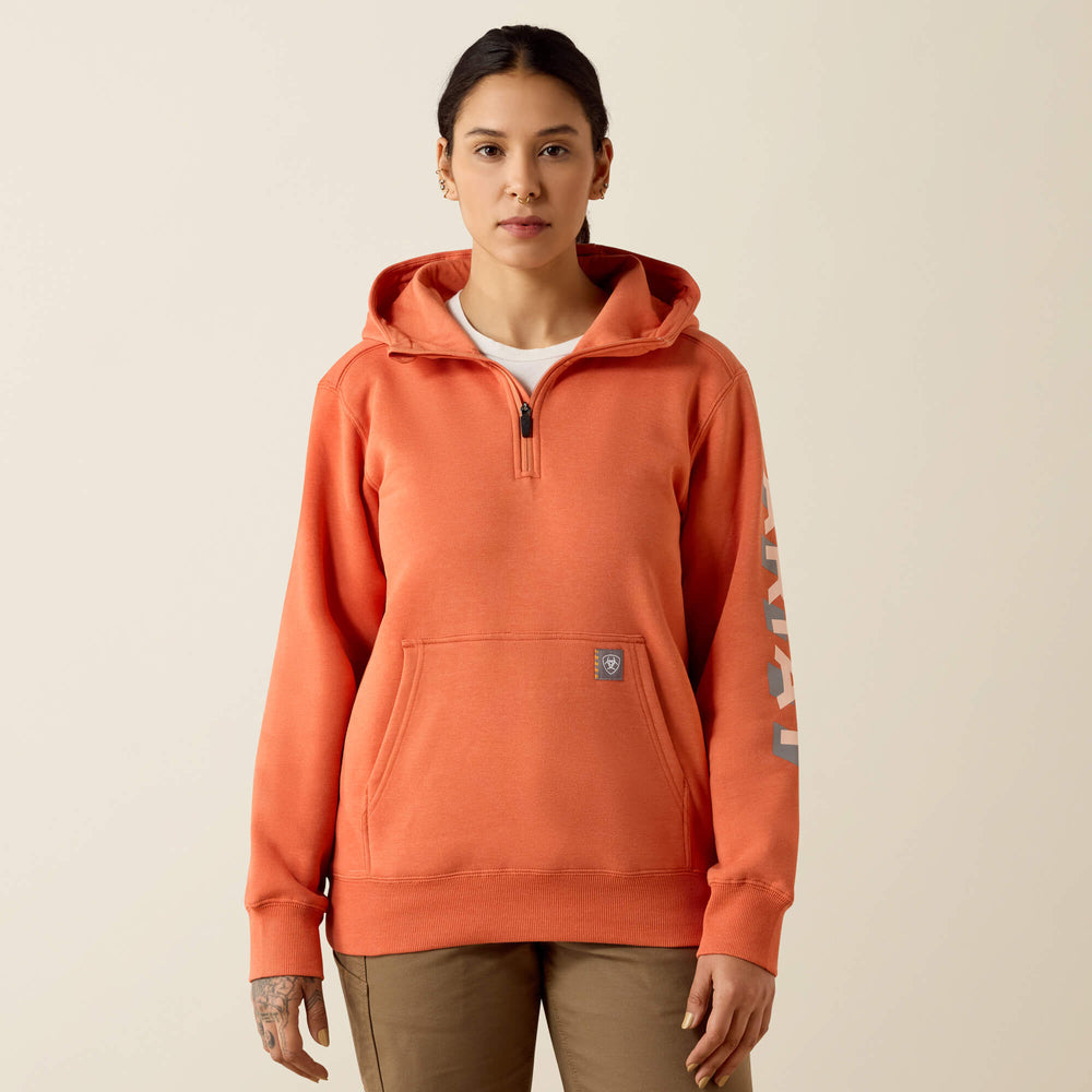 Ariat Rebar Lightweight Logo 1/2 Zip Hoodie For Sale
