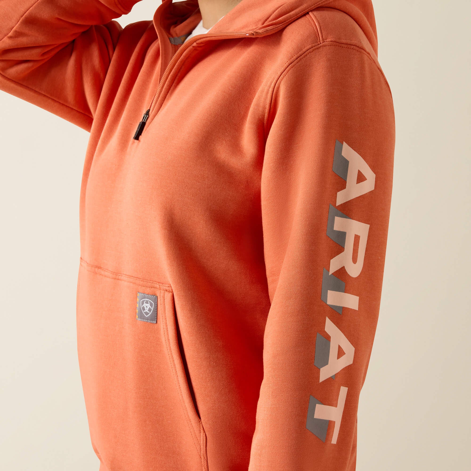 Ariat Rebar Lightweight Logo 1/2 Zip Hoodie For Sale
