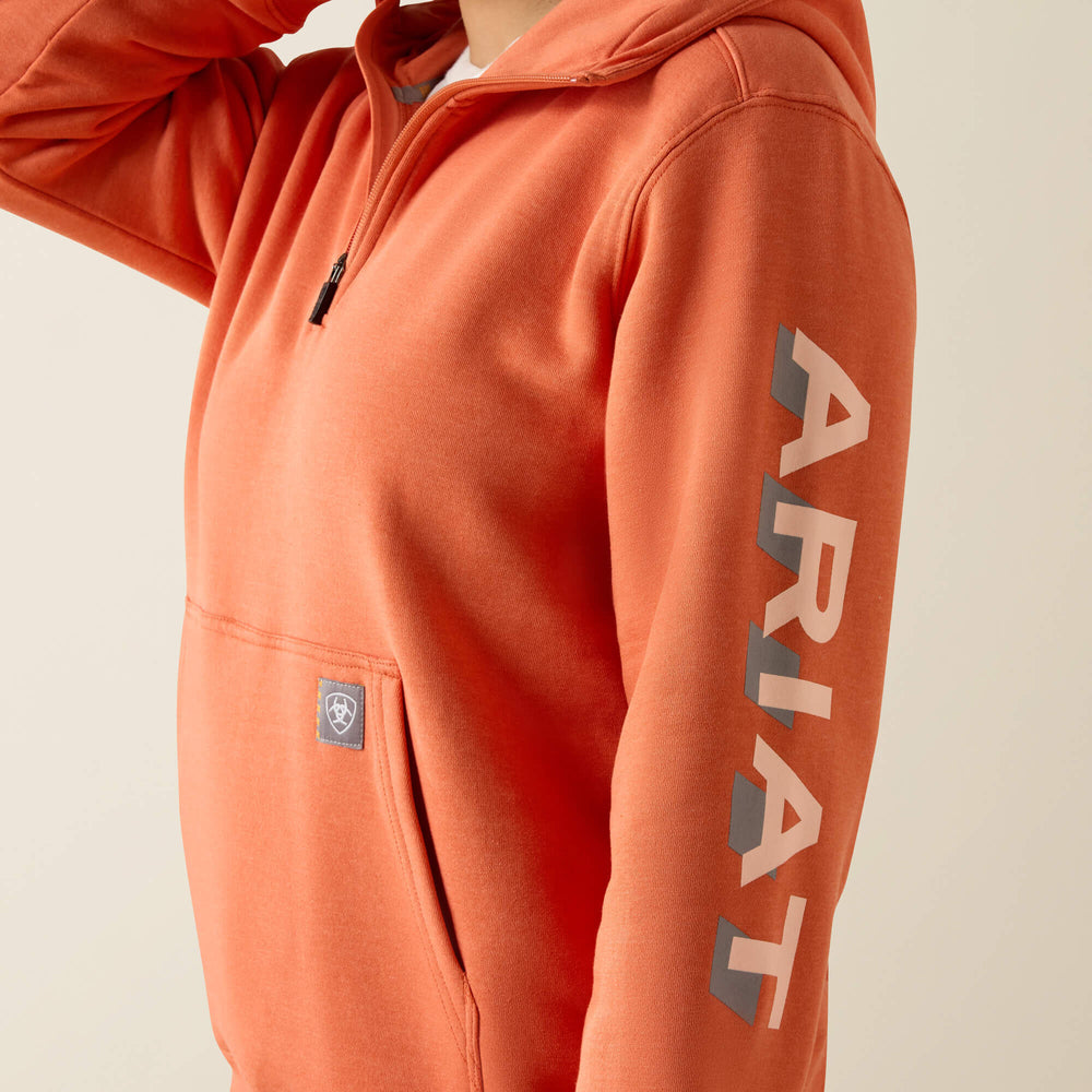 Ariat Rebar Lightweight Logo 1/2 Zip Hoodie For Sale