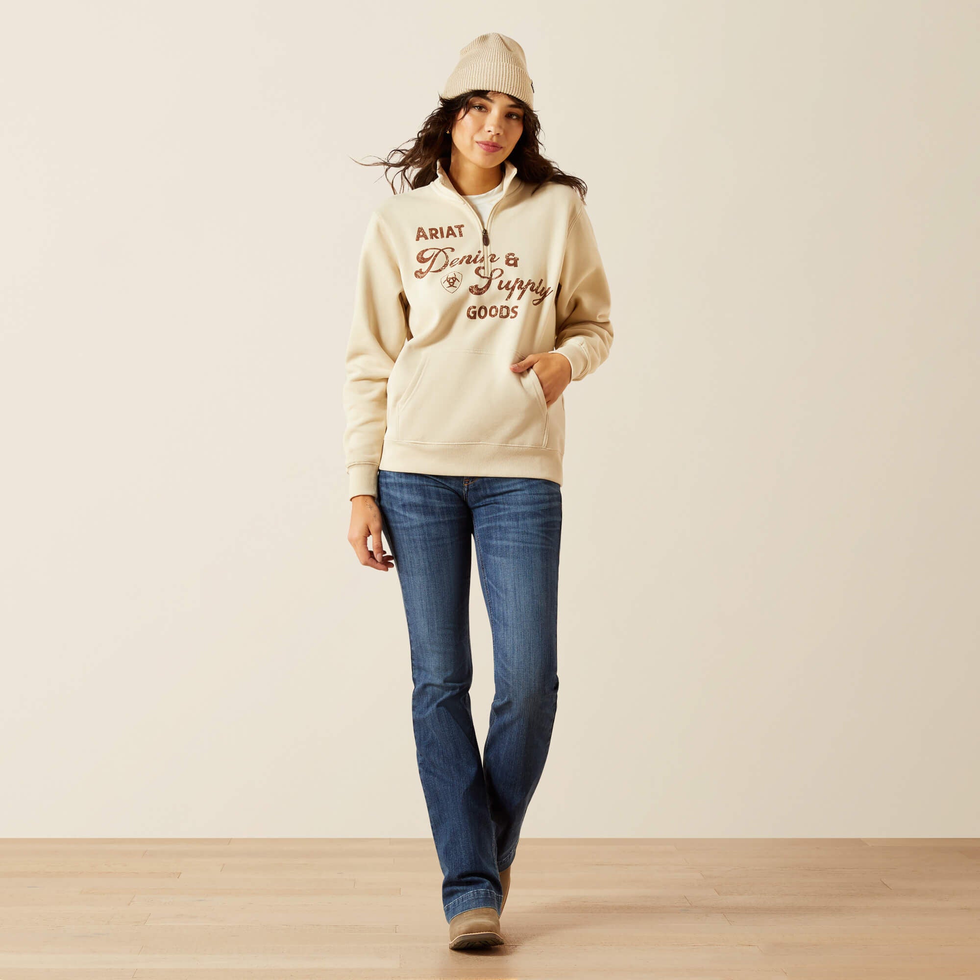 Ariat Denim and Supply 1/2 Zip Sweatshirt Outlet