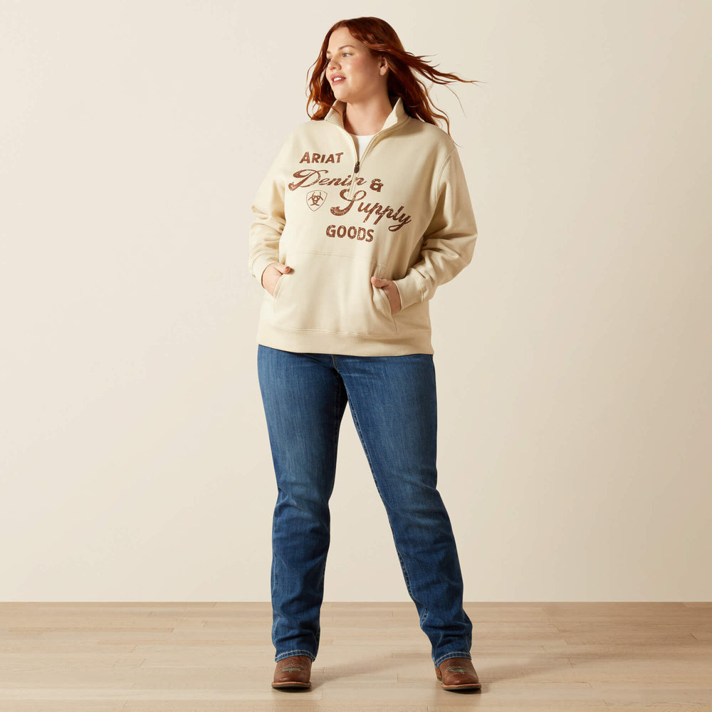 Ariat Denim and Supply 1/2 Zip Sweatshirt Outlet