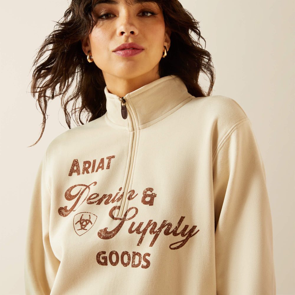 Ariat Denim and Supply 1/2 Zip Sweatshirt Outlet