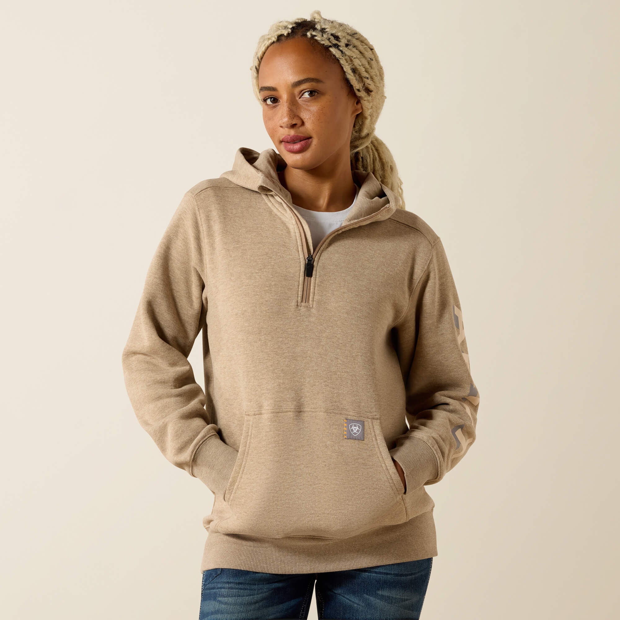 Ariat Rebar Lightweight Logo 1/2 Zip Hoodie Online