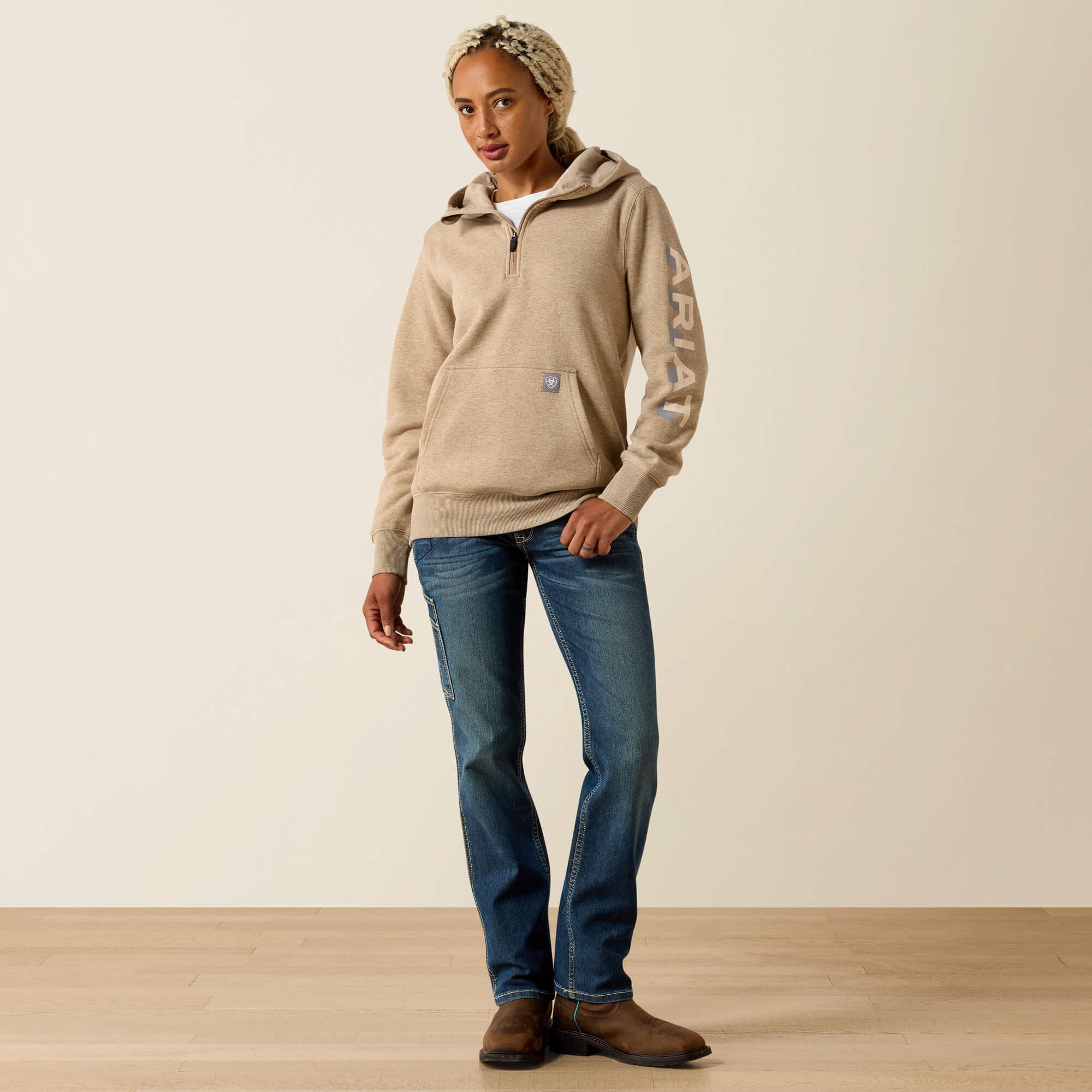 Ariat Rebar Lightweight Logo 1/2 Zip Hoodie Online