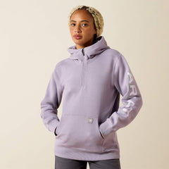 Ariat Rebar Lightweight Logo 1/2 Zip Hoodie On Sale