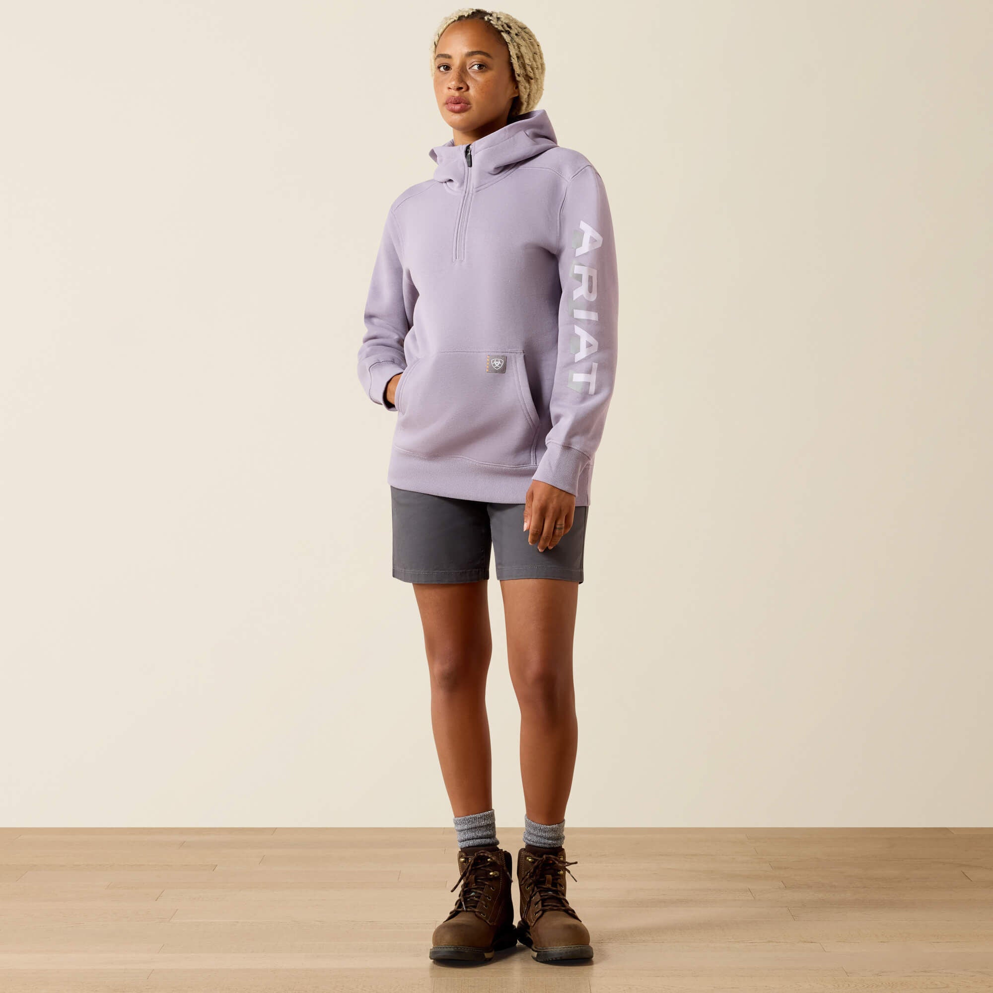 Ariat Rebar Lightweight Logo 1/2 Zip Hoodie On Sale