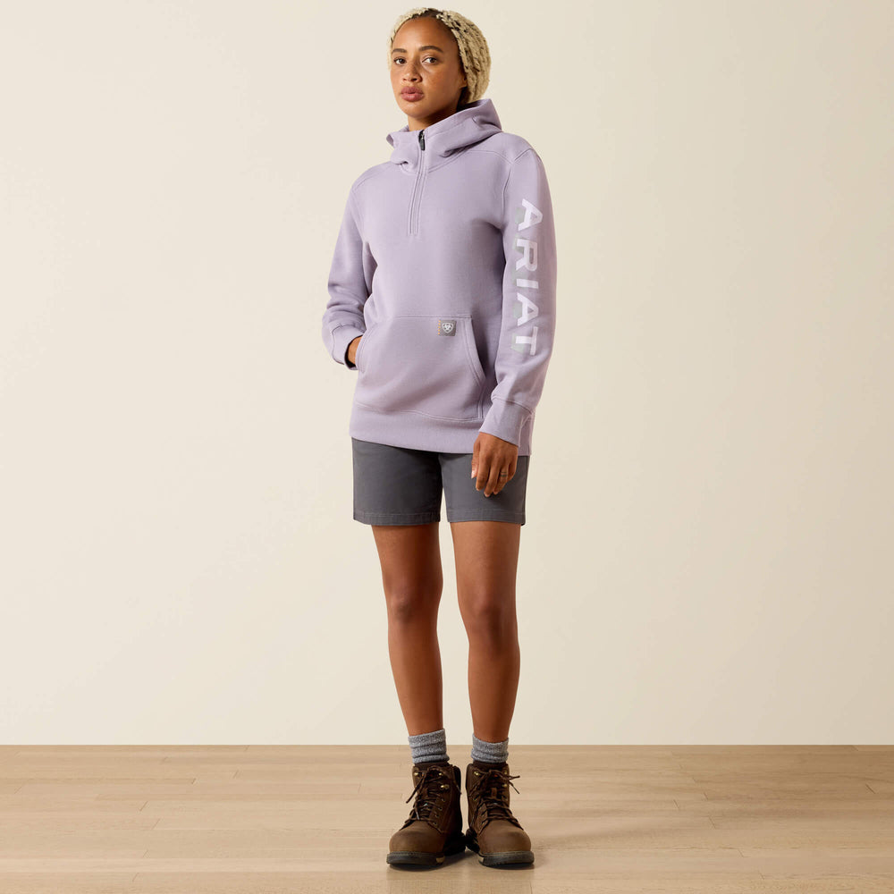 Ariat Rebar Lightweight Logo 1/2 Zip Hoodie On Sale