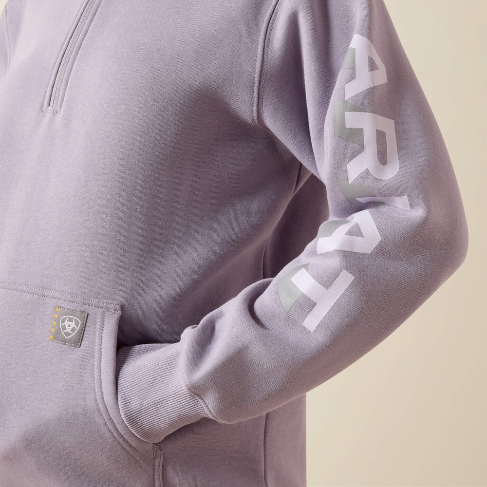 Ariat Rebar Lightweight Logo 1/2 Zip Hoodie On Sale