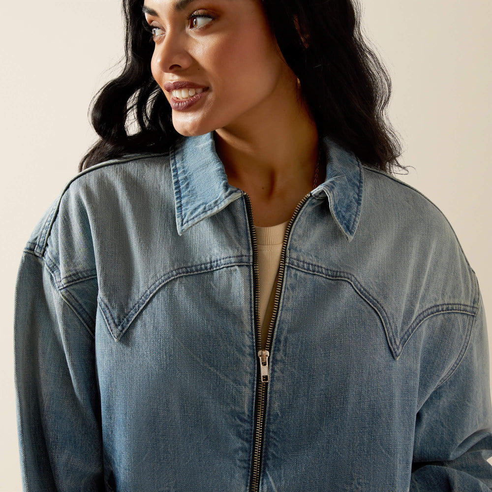 Ariat Cheyenne Denim Bomber Jacket Outlet