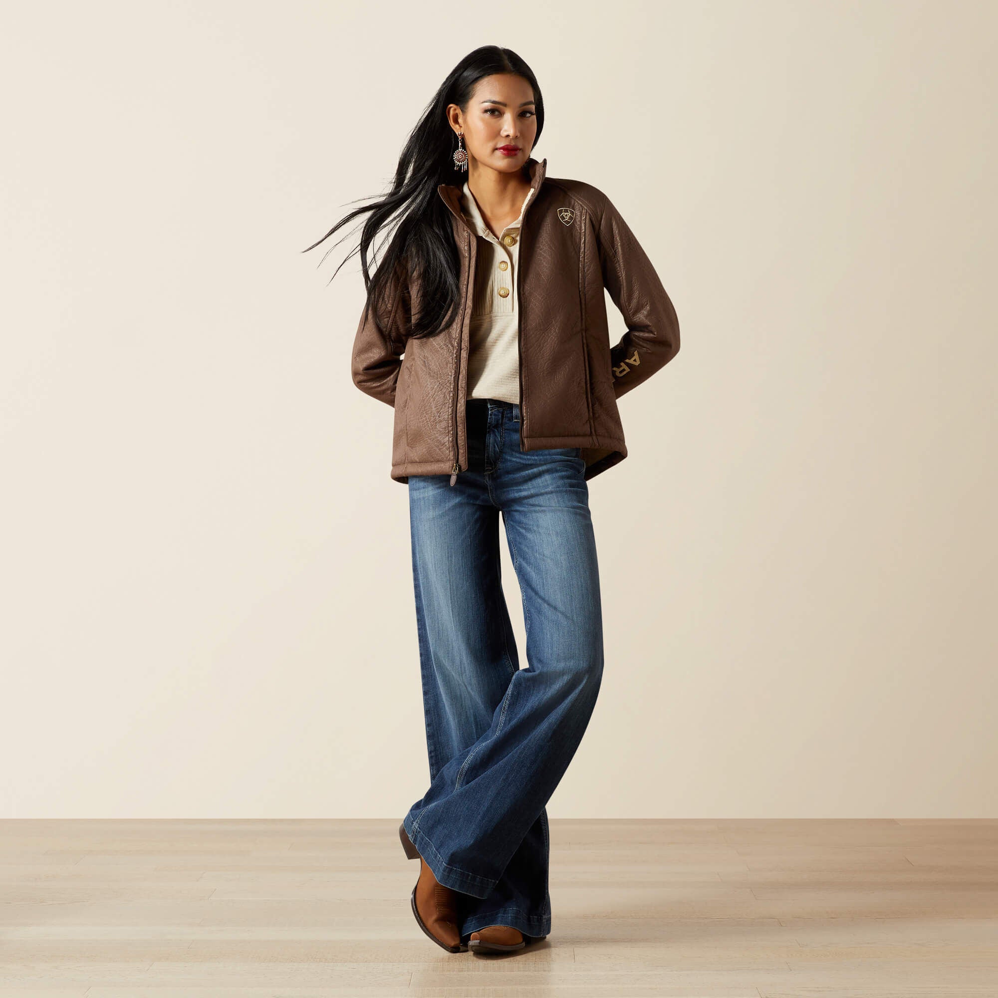 Ariat Ariat Logo Softshell Faux Leather Jacket Outlet