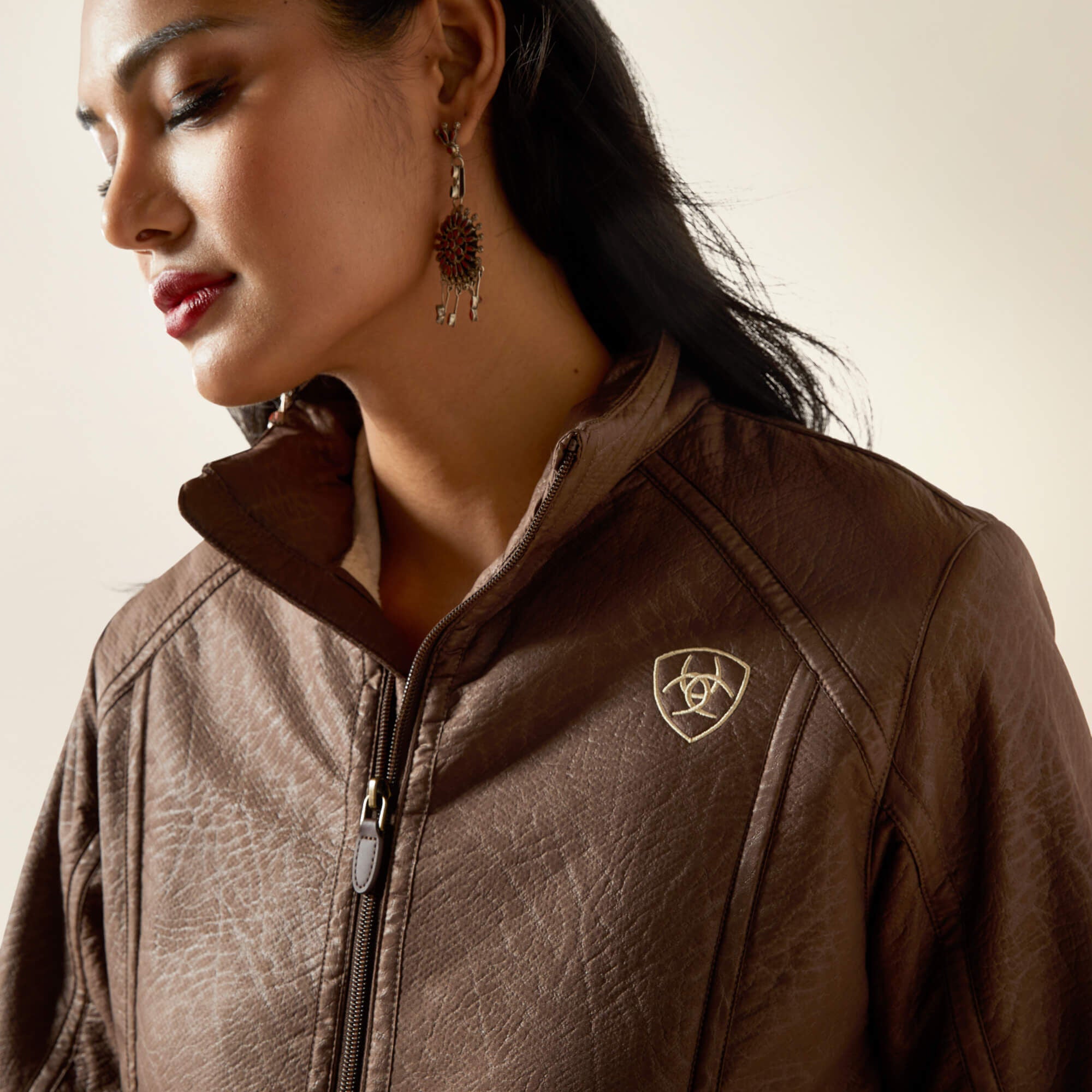 Ariat Ariat Logo Softshell Faux Leather Jacket Outlet