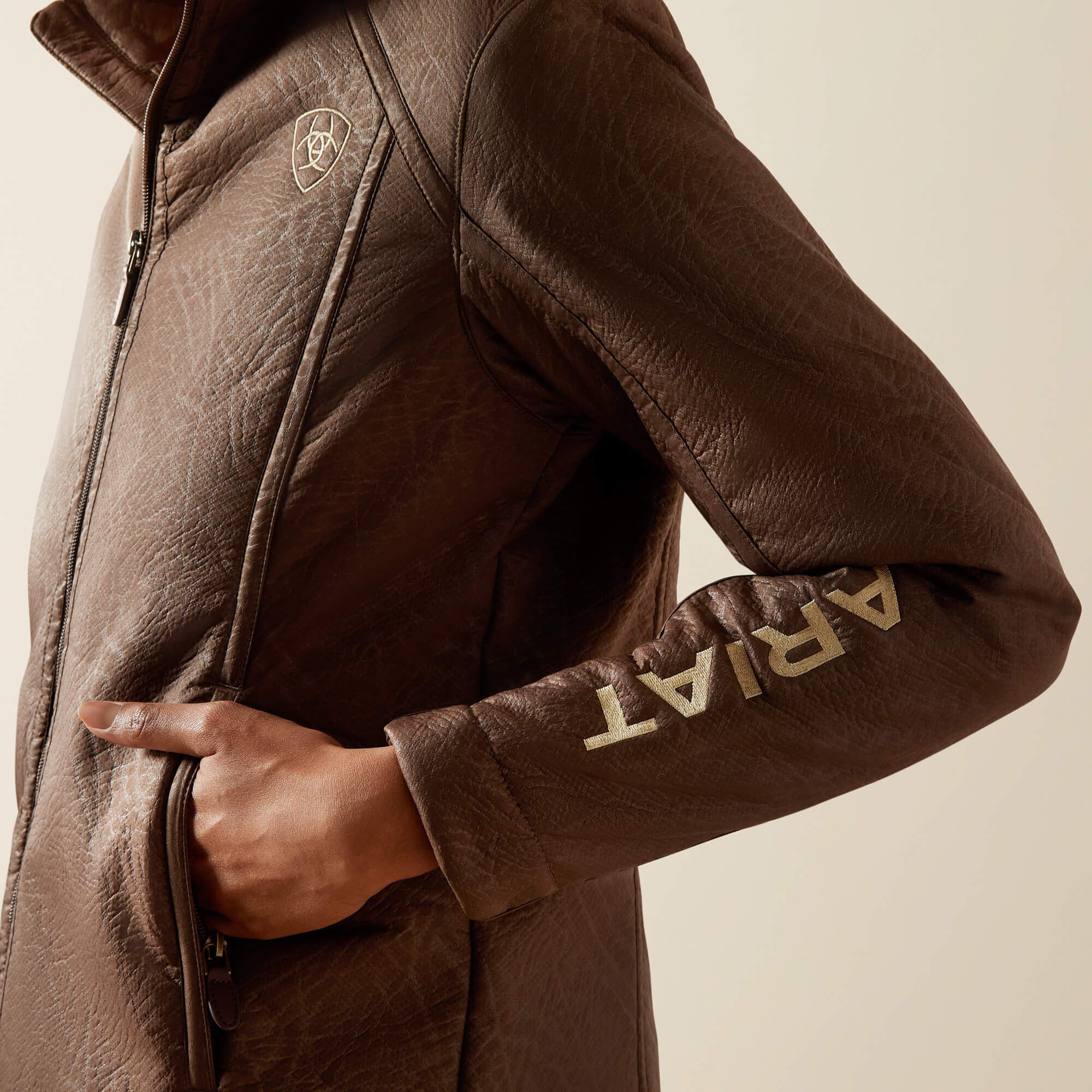 Ariat Ariat Logo Softshell Faux Leather Jacket Outlet