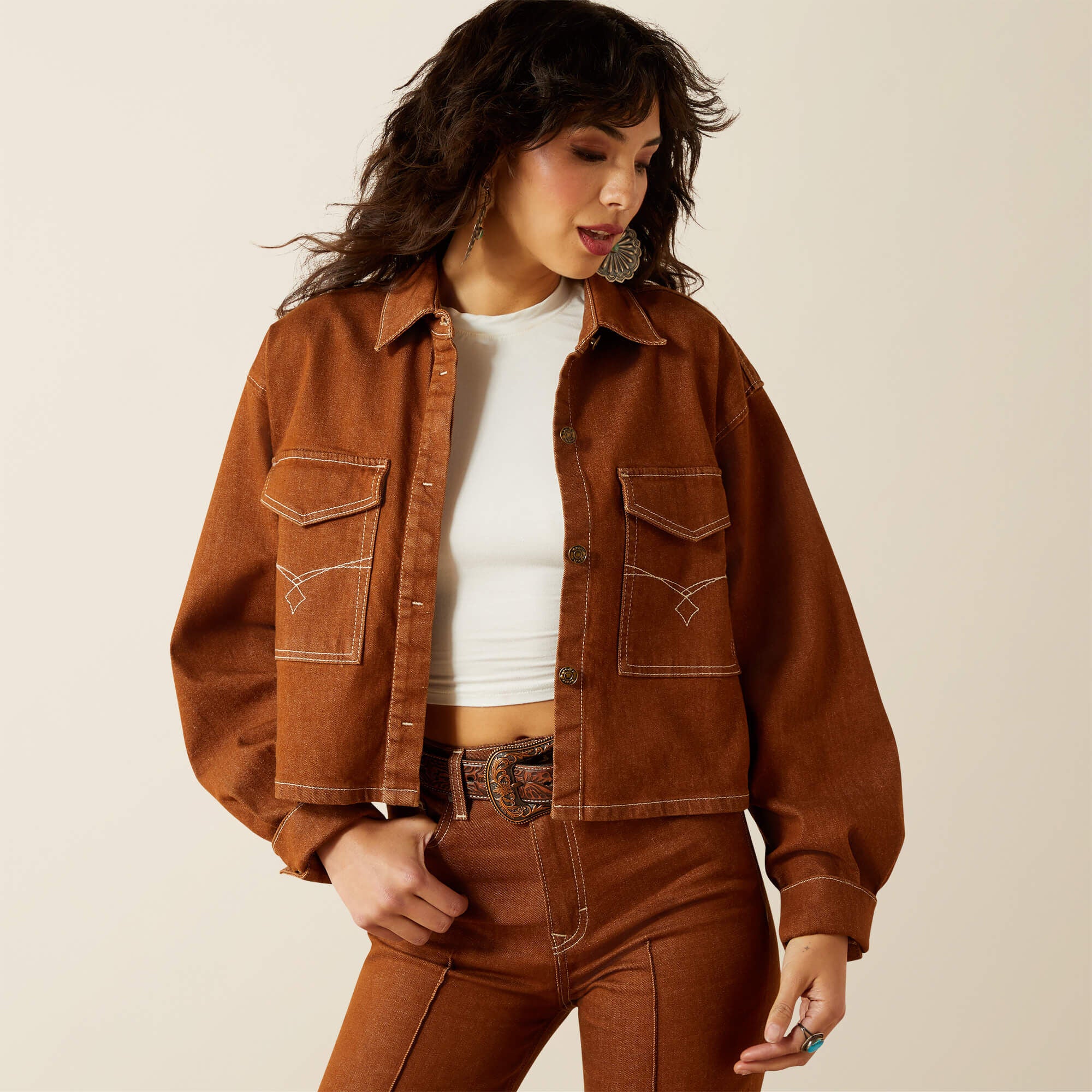 Ariat Boxy Cropped Denim Jacket Discount