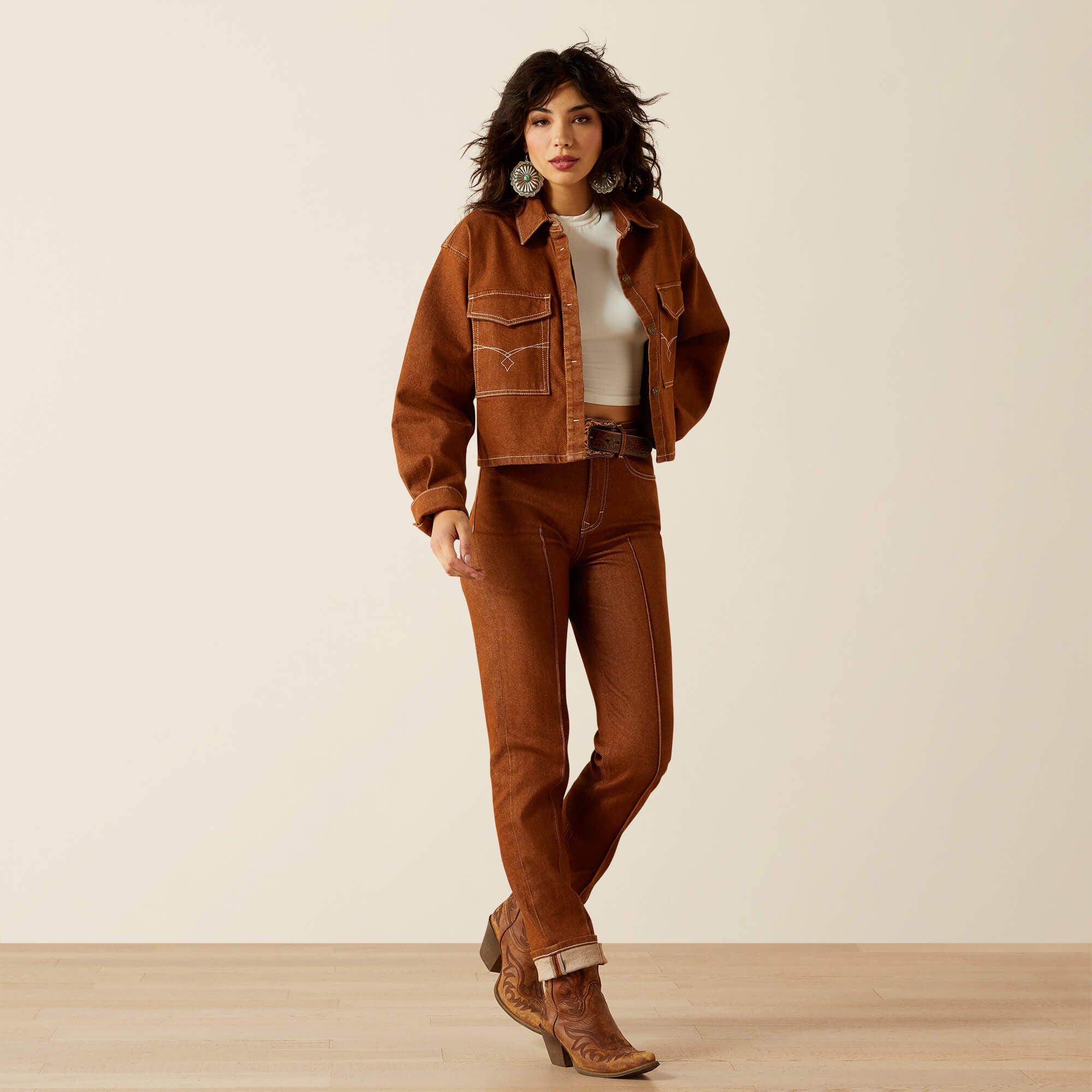 Ariat Boxy Cropped Denim Jacket Discount