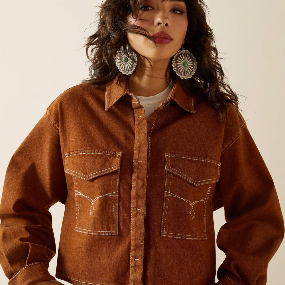 Ariat Boxy Cropped Denim Jacket Discount