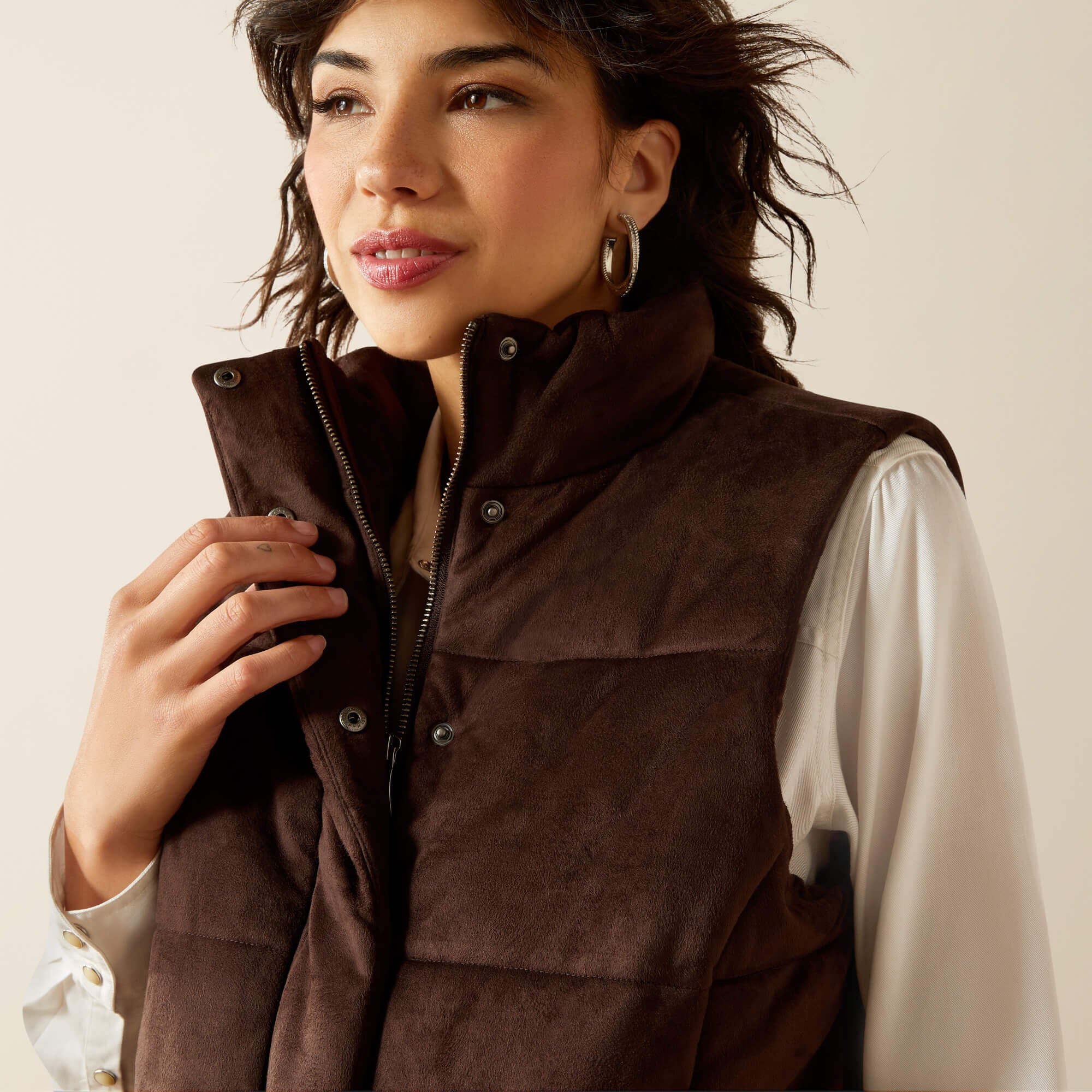 Ariat Swirls Faux Leather Vest Discount