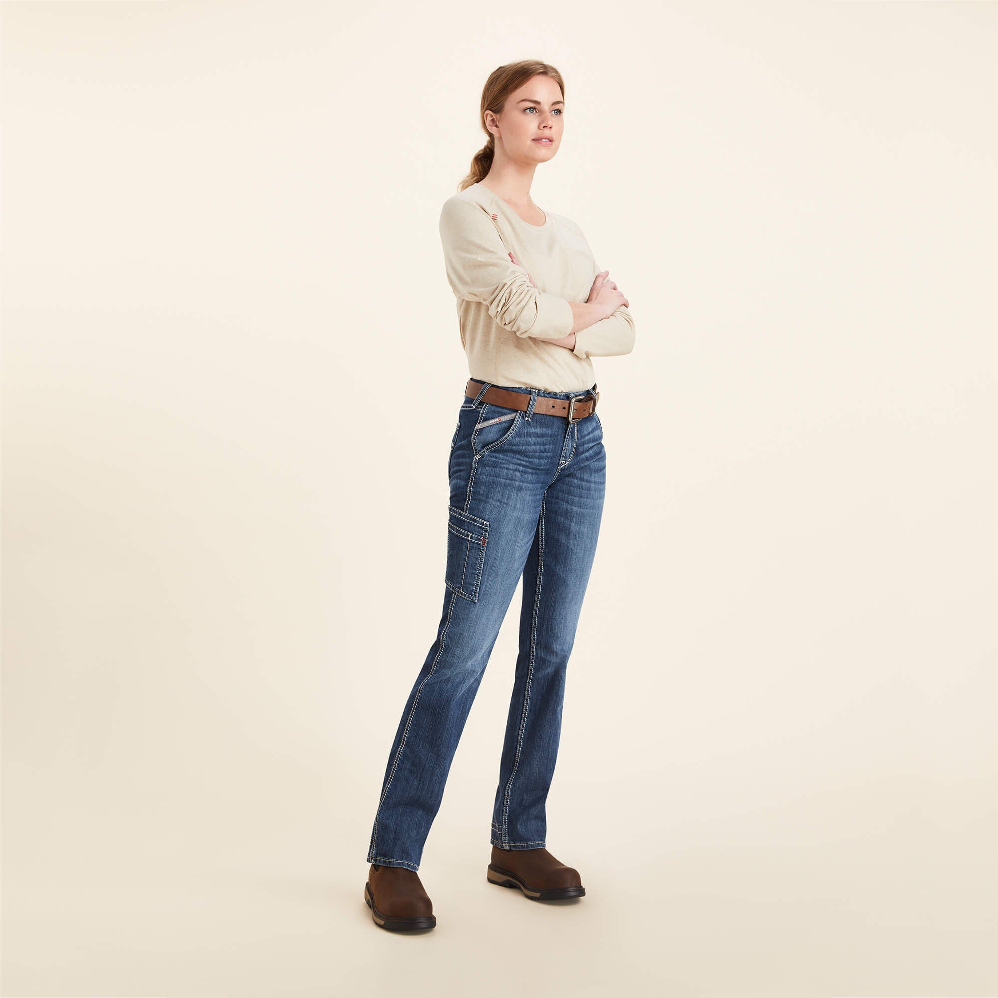 Ariat FR Perfect Rise DuraLight Stretch Cell Phone Pocket Straight Jean Discount