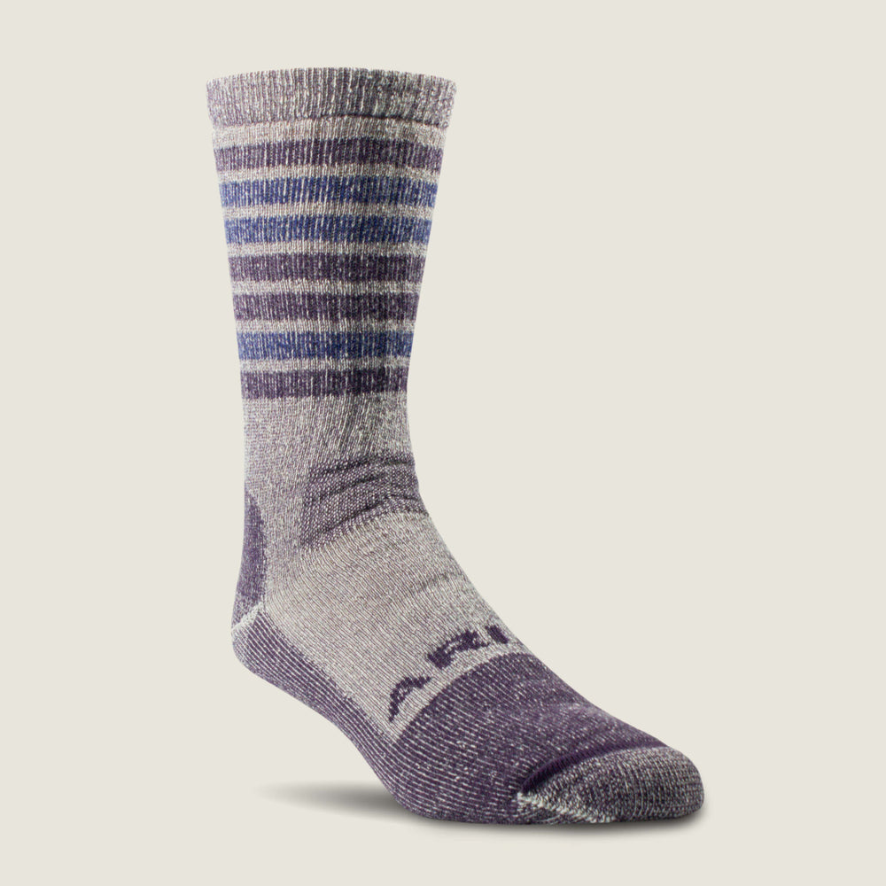 Ariat Midweight Merino Wool Blend Steel Toe Work Sock 2 Pair Multi Color Pack Sale