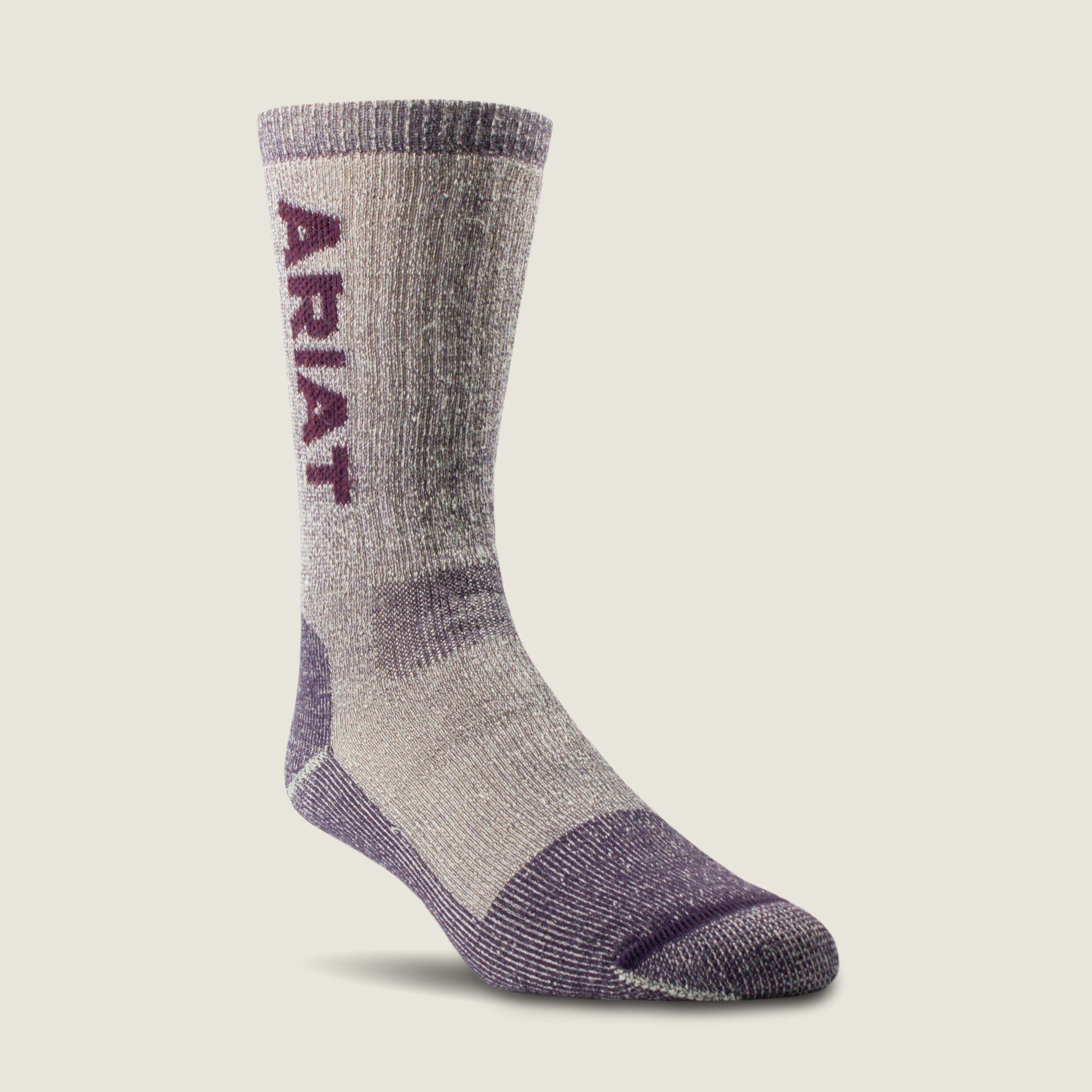 Ariat Midweight Merino Wool Blend Steel Toe Work Sock 2 Pair Multi Color Pack Sale