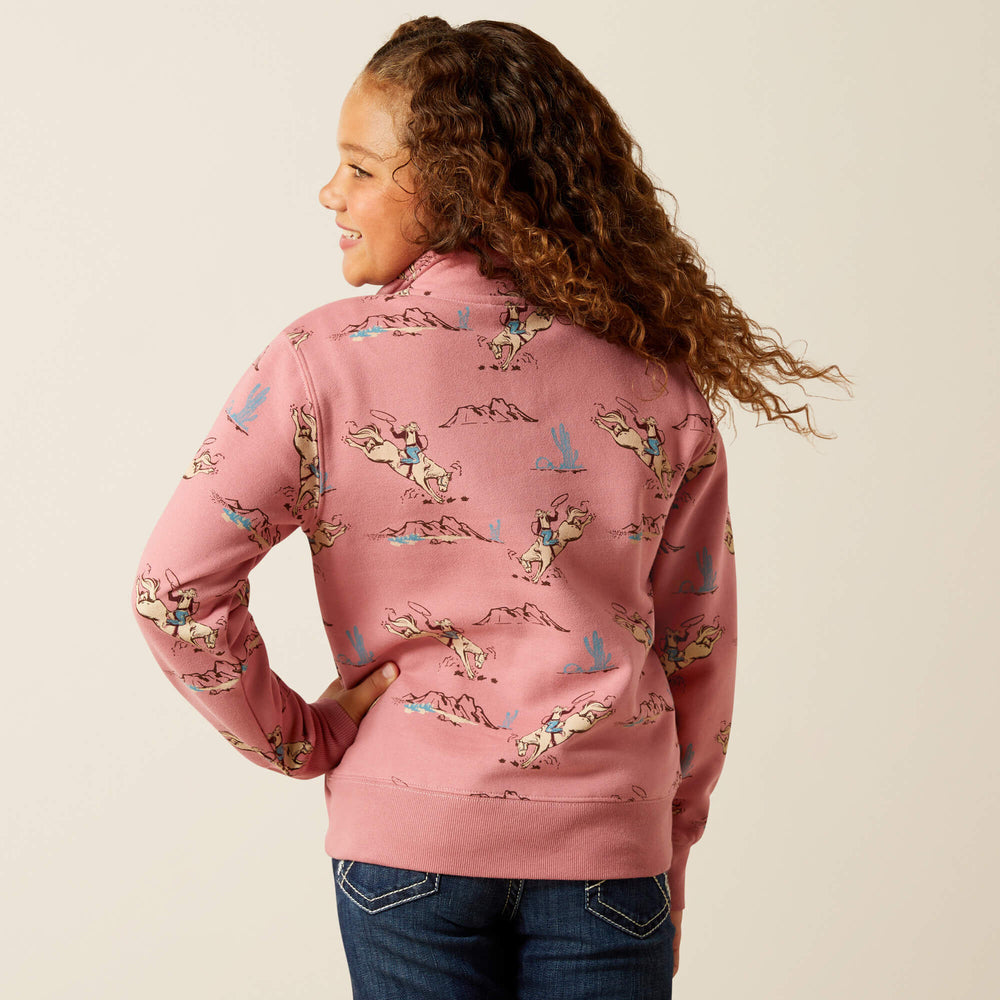 Ariat Bronc Scene 1/4 Zip Sweatshirt For Sale
