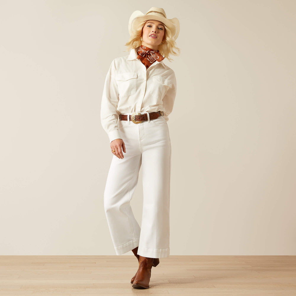 Ariat Ultra High Rise Countryside Wide Leg Crop Jeans On Sale